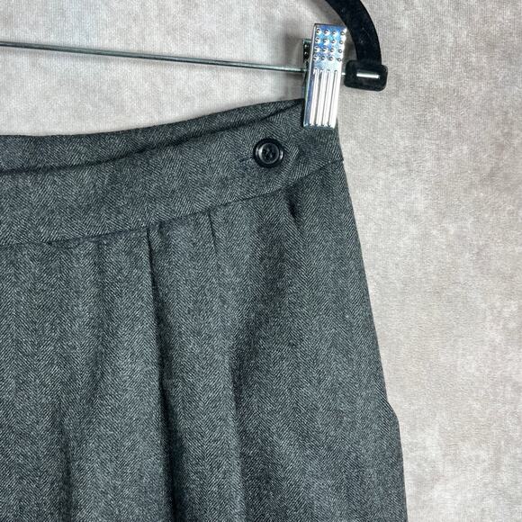 VTG Pierre Cardin‎ Blazer Skirt Set Womens 11/12 Gray Wool Herringbone Career - Picture 10 of 15